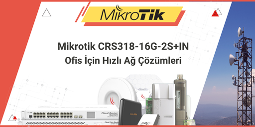 MikroTik CRS318-16G-2S+IN, ofisler için tasarlanmış yüksek performanslı ve hızlı ağ çözümleri sunan bir switch’tir. 16 adet Gigabit Ethernet portu ve 2 adet 10G SFP+ portu ile ofis ağınızda yüksek hızlı veri transferi sağlar. MikroTik'in bu yeni modeli, küçük ve orta ölçekli ofislerde ağ altyapısını optimize ederken, daha hızlı internet bağlantıları ve güvenli veri iletimi sunar. MikroTik’in gelişmiş teknolojileri, ofis ağınızın verimli çalışmasını sağlarken, ağ güvenliğini de ön planda tutar.

